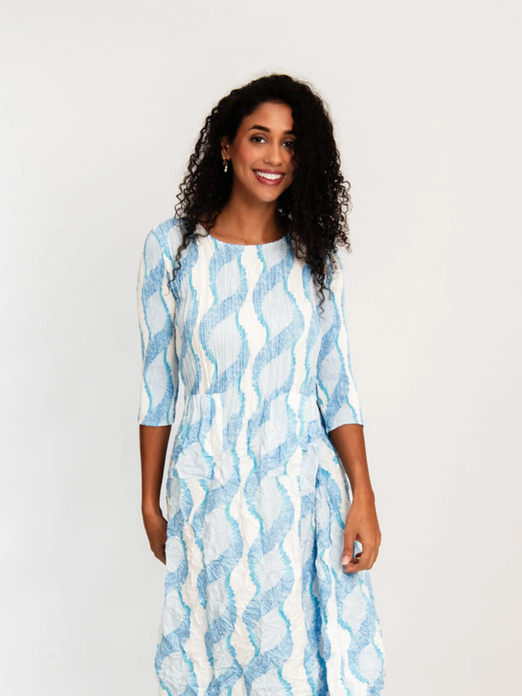 3/4 Sleeve Smash Pocket Dress - Prints - Image 31