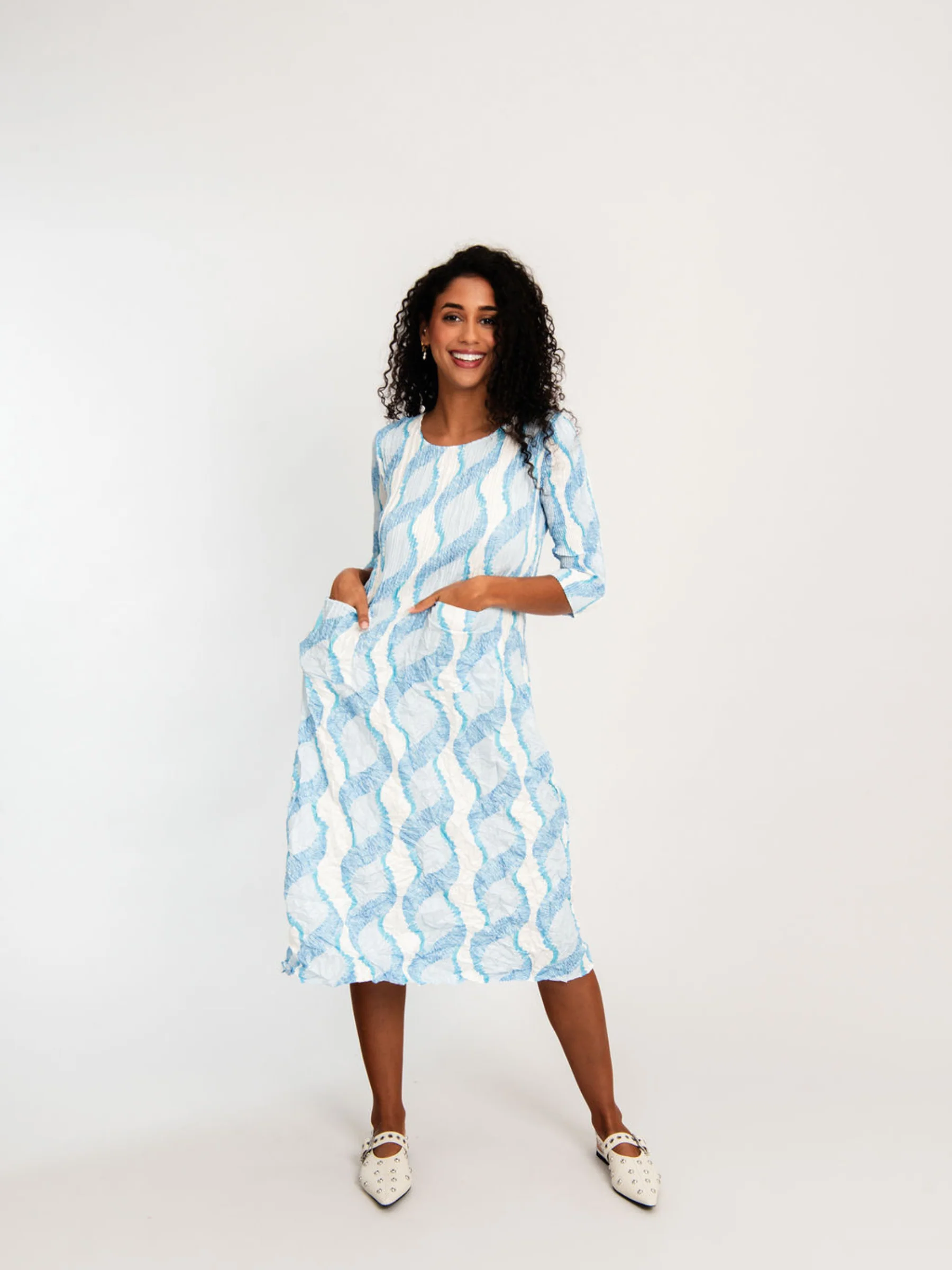 3/4 Sleeve Smash Pocket Dress - Prints - Image 32