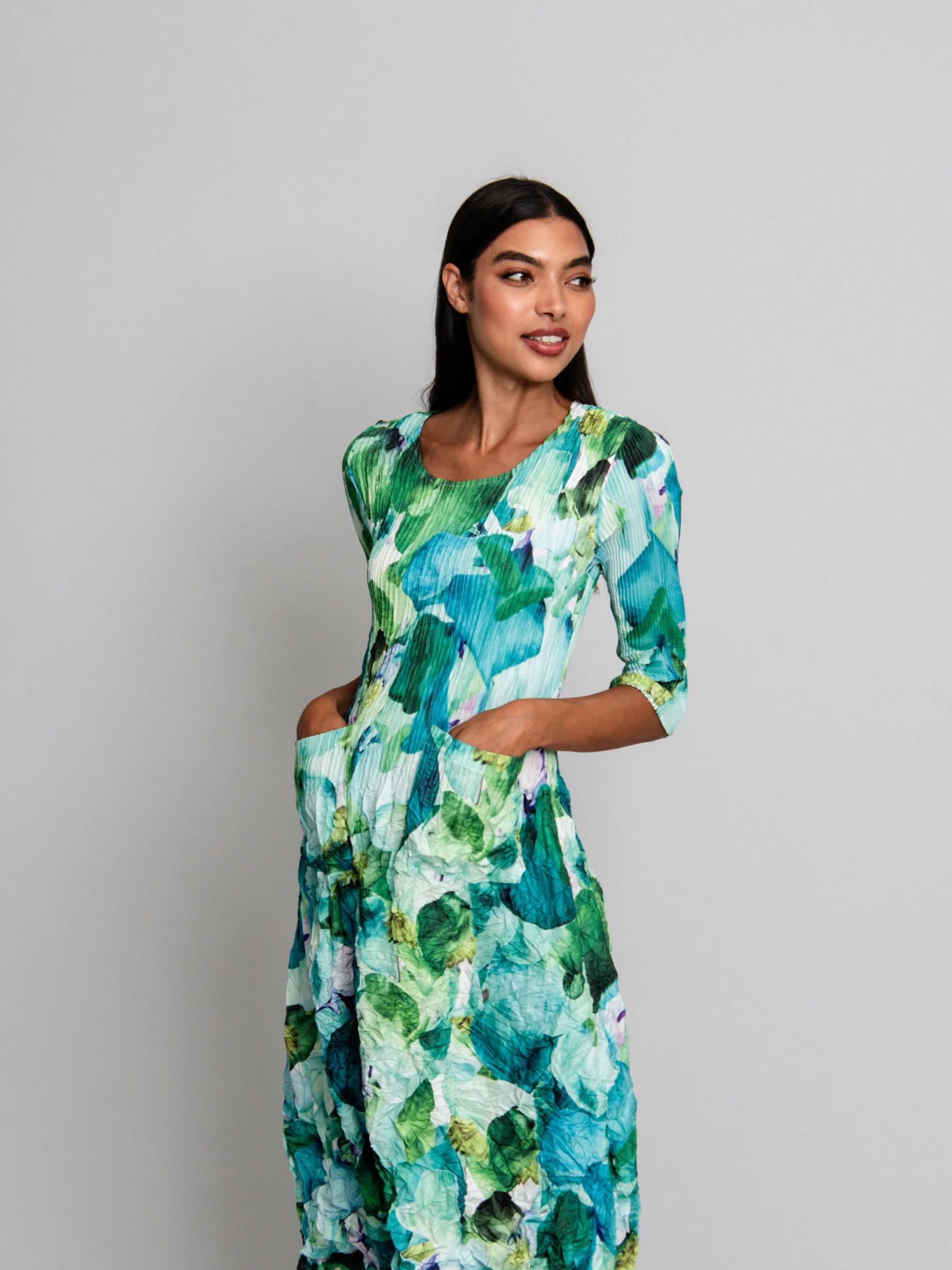3/4 Sleeve Smash Pocket Dress - Prints - Image 38