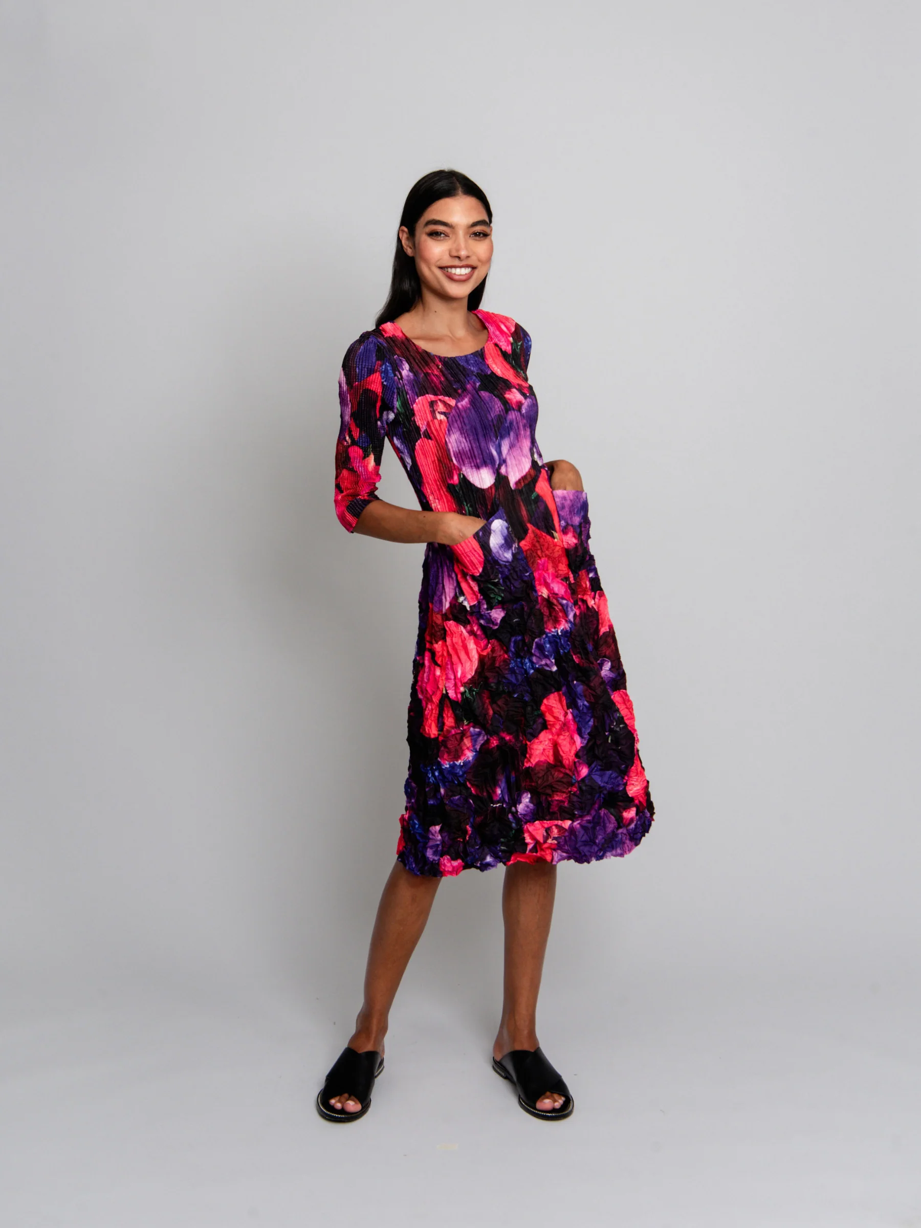 3/4 Sleeve Smash Pocket Dress - Prints - Image 40