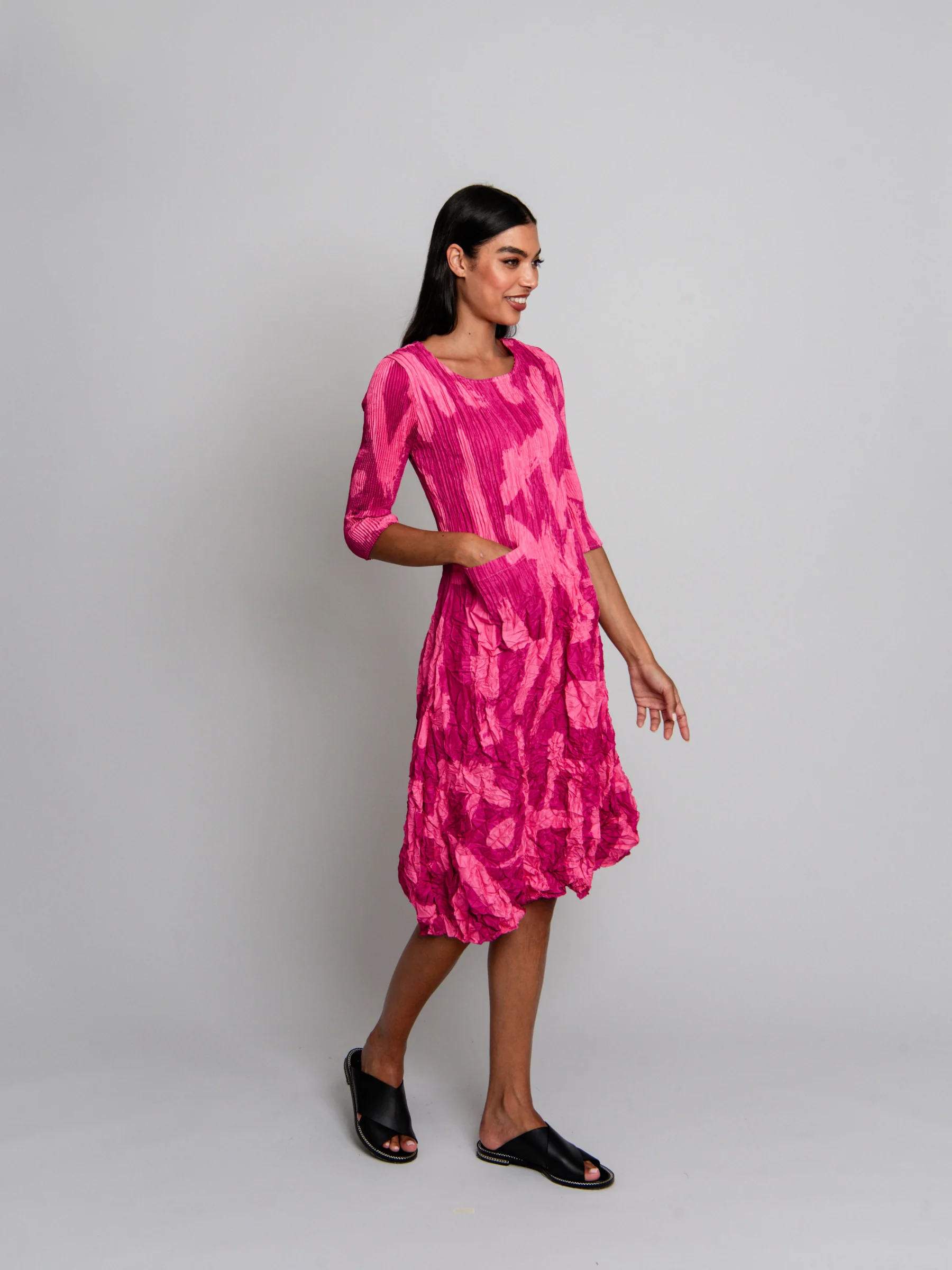 3/4 Sleeve Smash Pocket Dress - Prints - Image 42