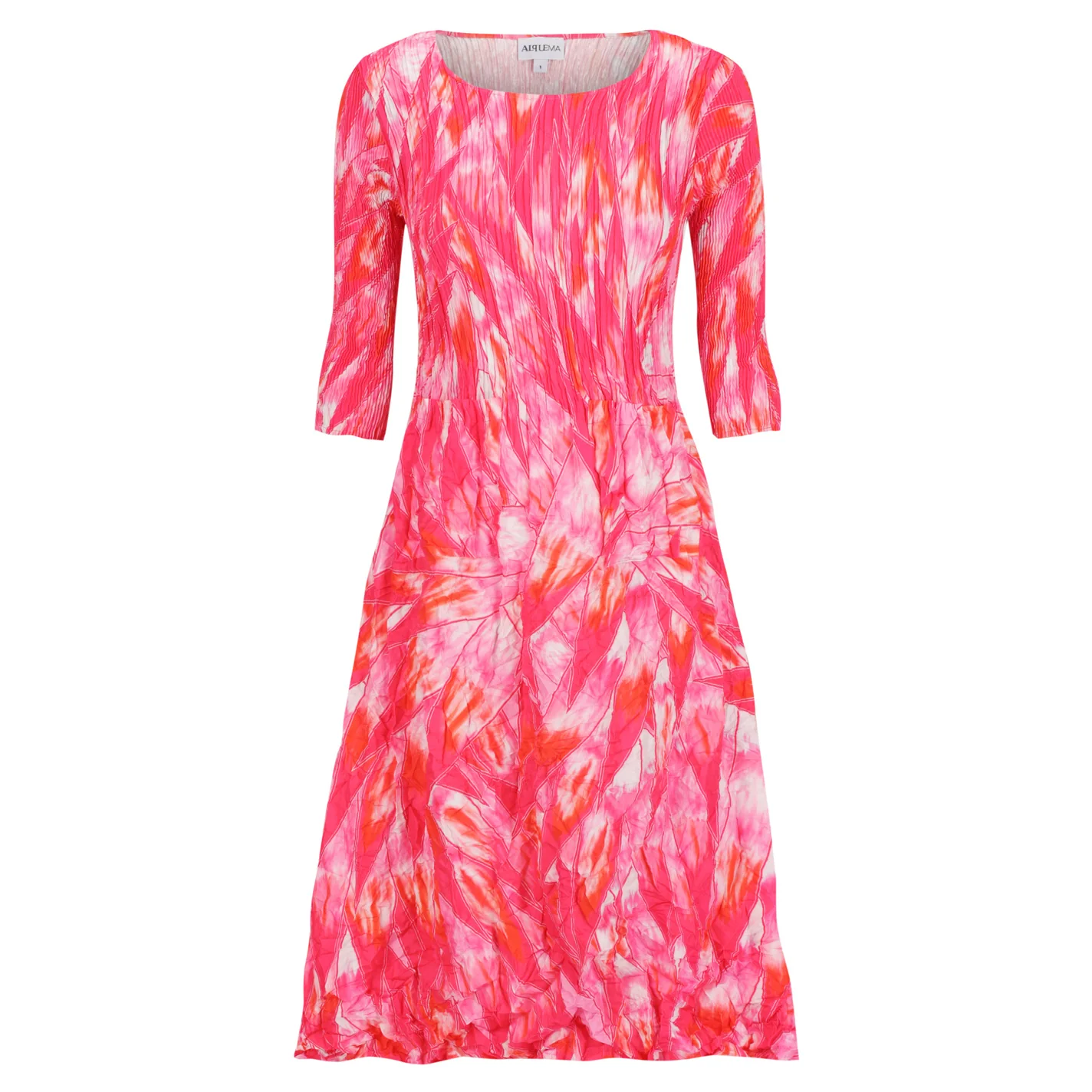 3/4 Sleeve Smash Pocket Dress - Prints