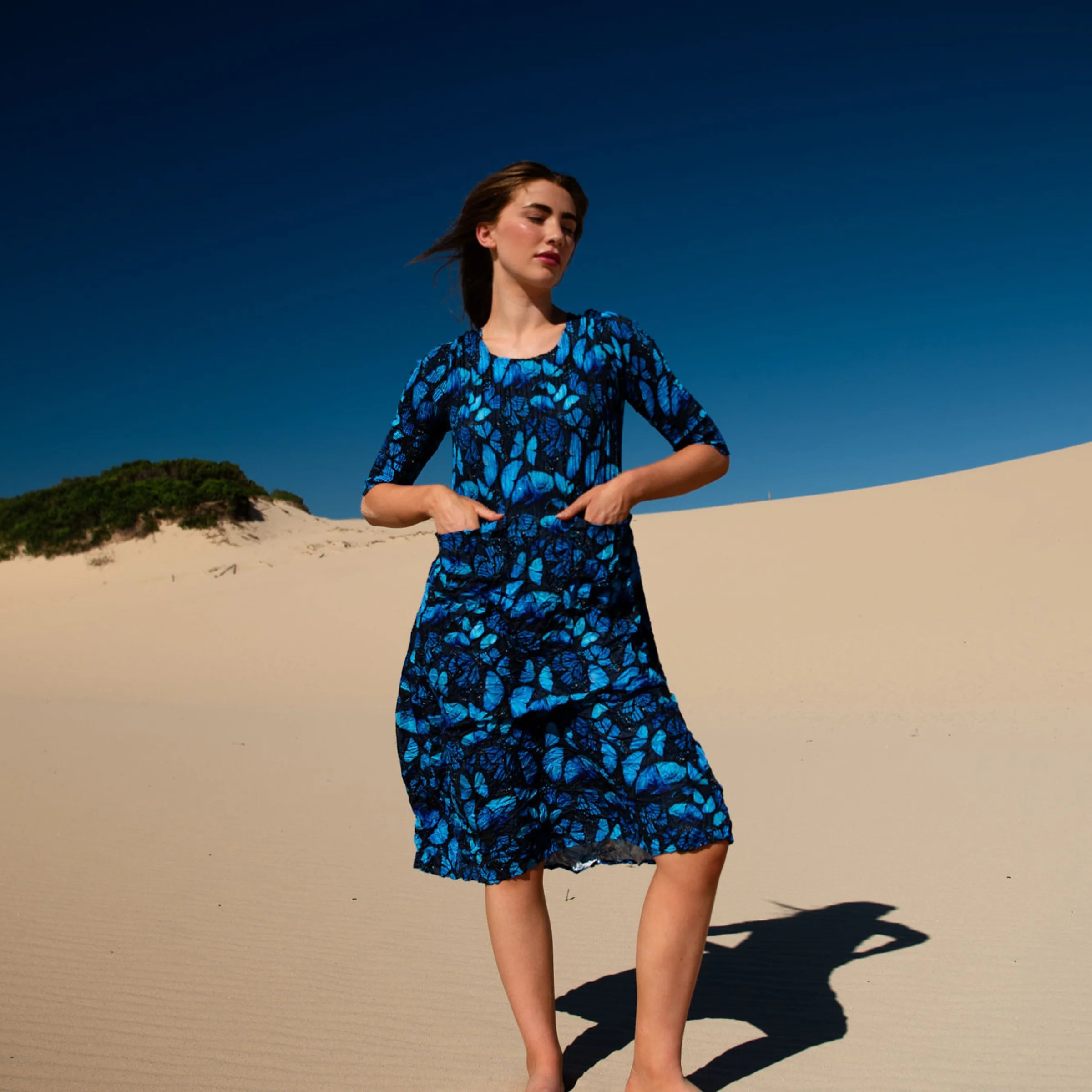 3/4 Sleeve Smash Pocket Dress - Prints - Image 12