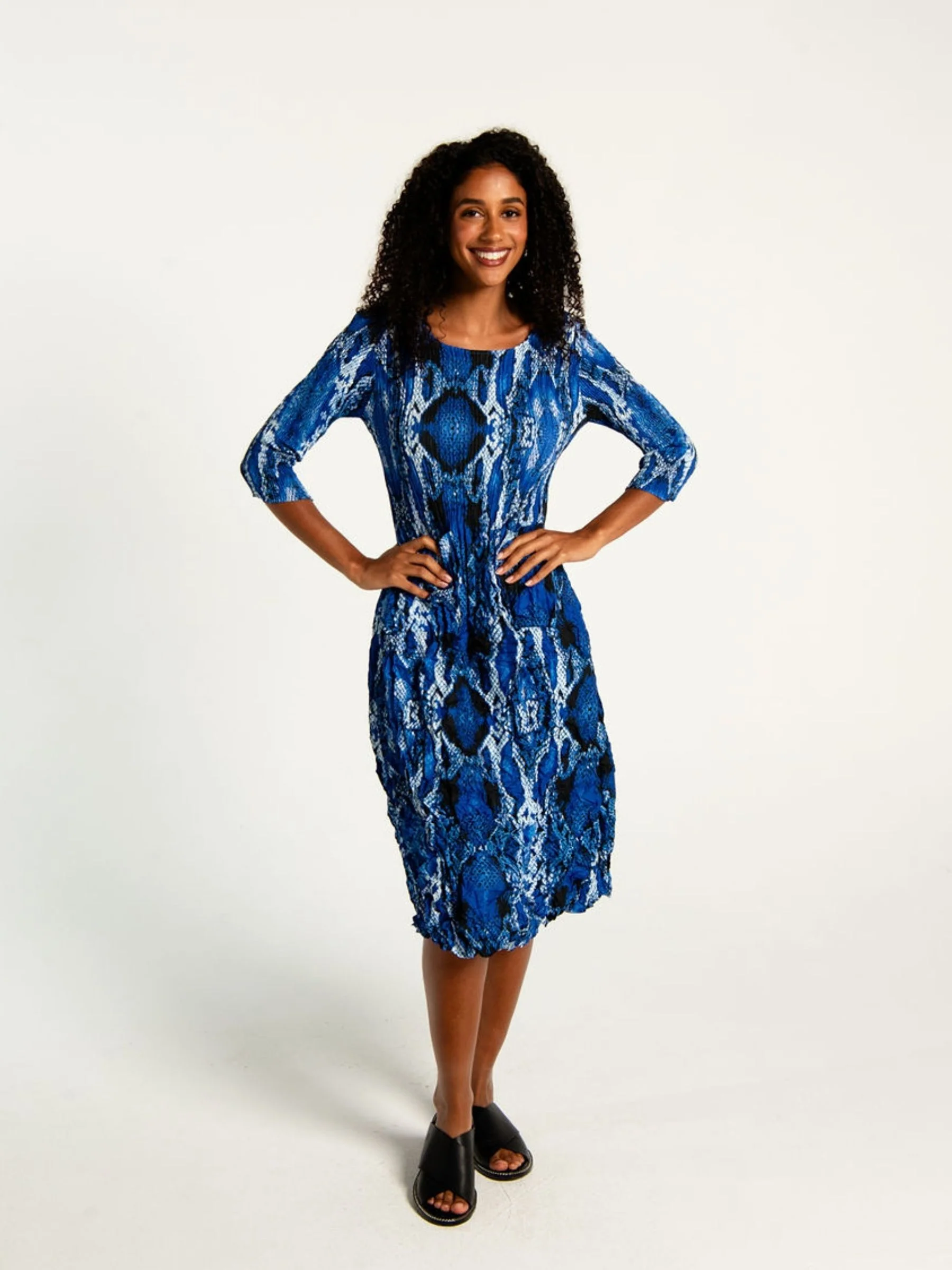 3/4 Sleeve Smash Pocket Dress - Prints - Image 17