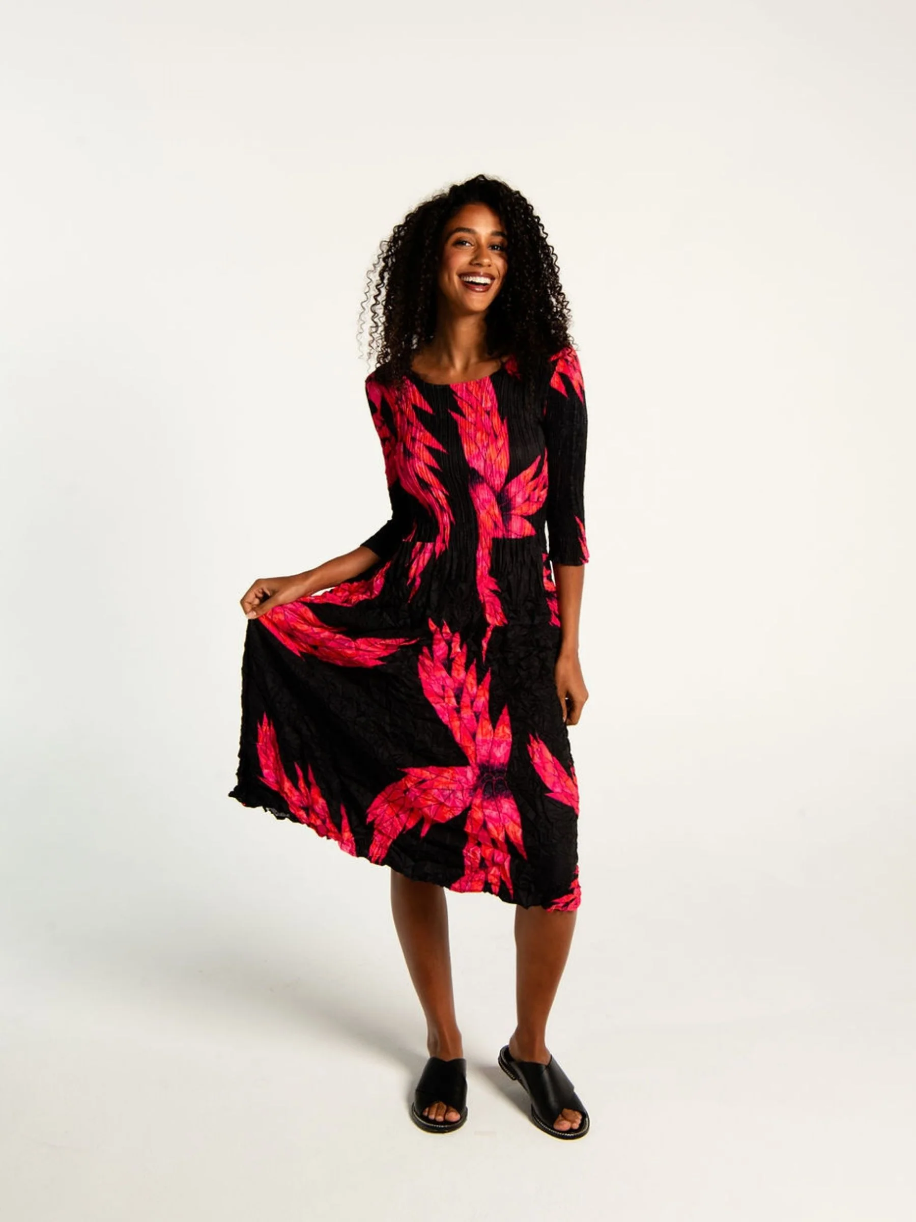 3/4 Sleeve Smash Pocket Dress - Prints - Image 18
