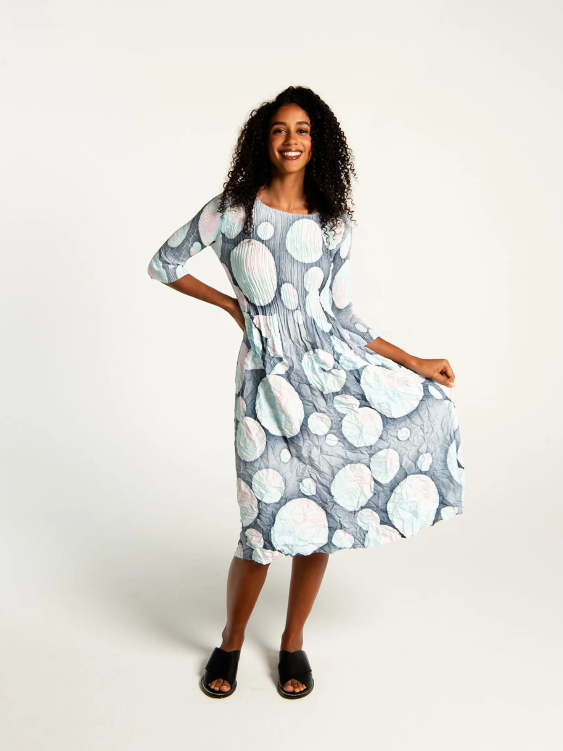 3/4 Sleeve Smash Pocket Dress - Prints - Image 19