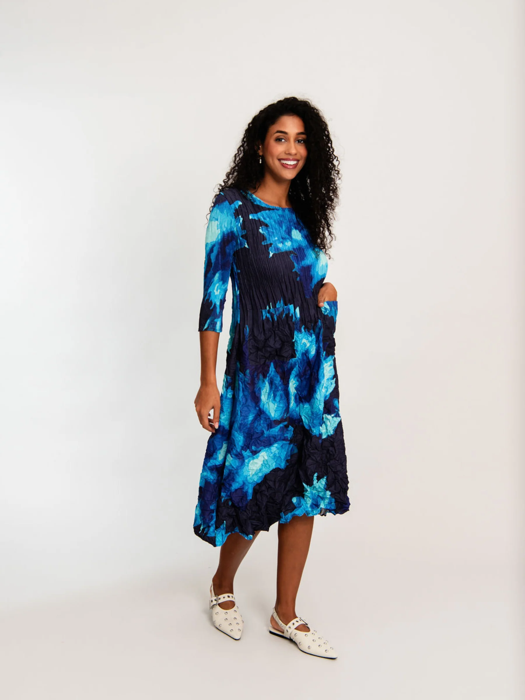 3/4 Sleeve Smash Pocket Dress - Prints - Image 28