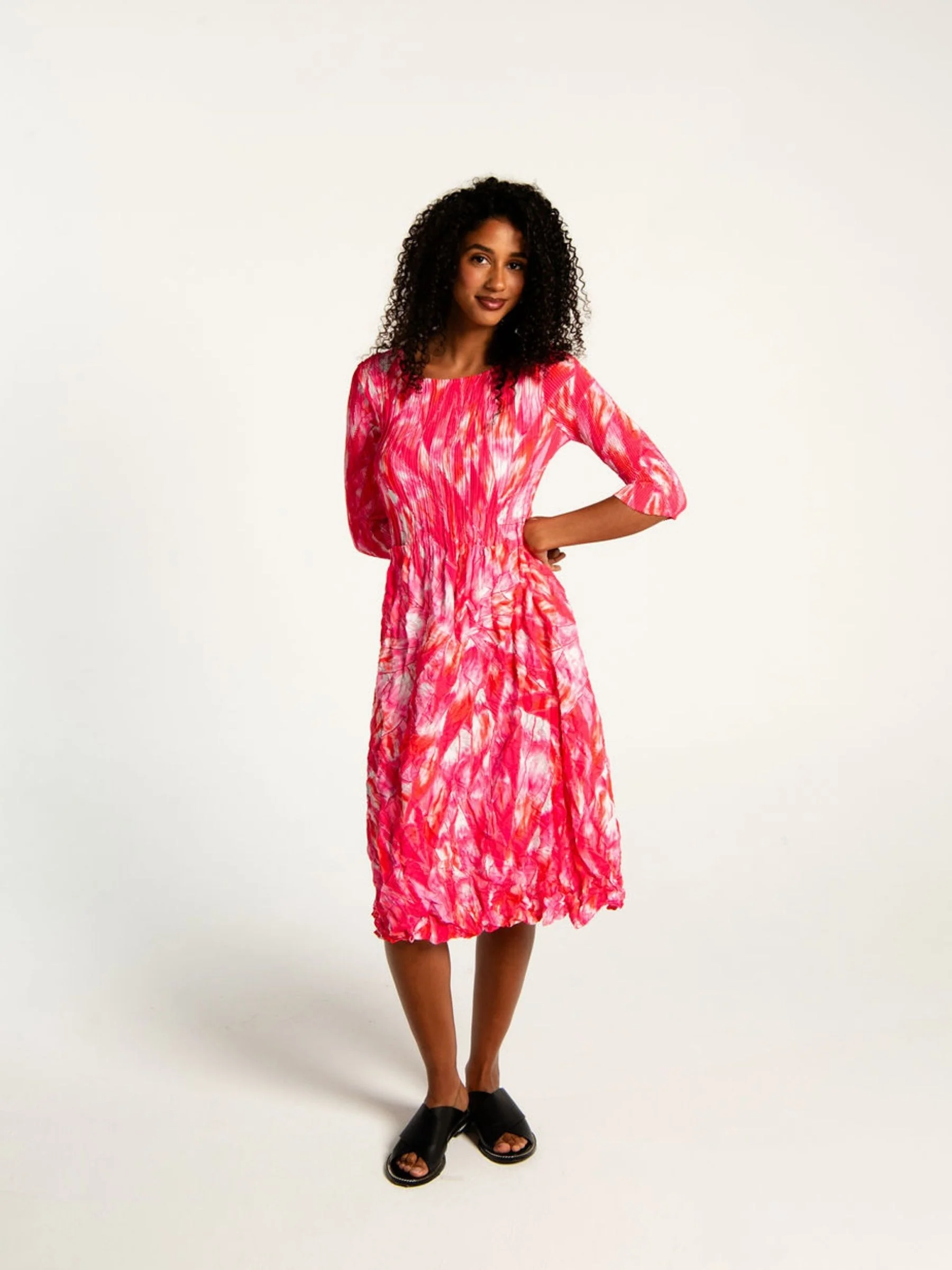 3/4 Sleeve Smash Pocket Dress - Prints - Image 44