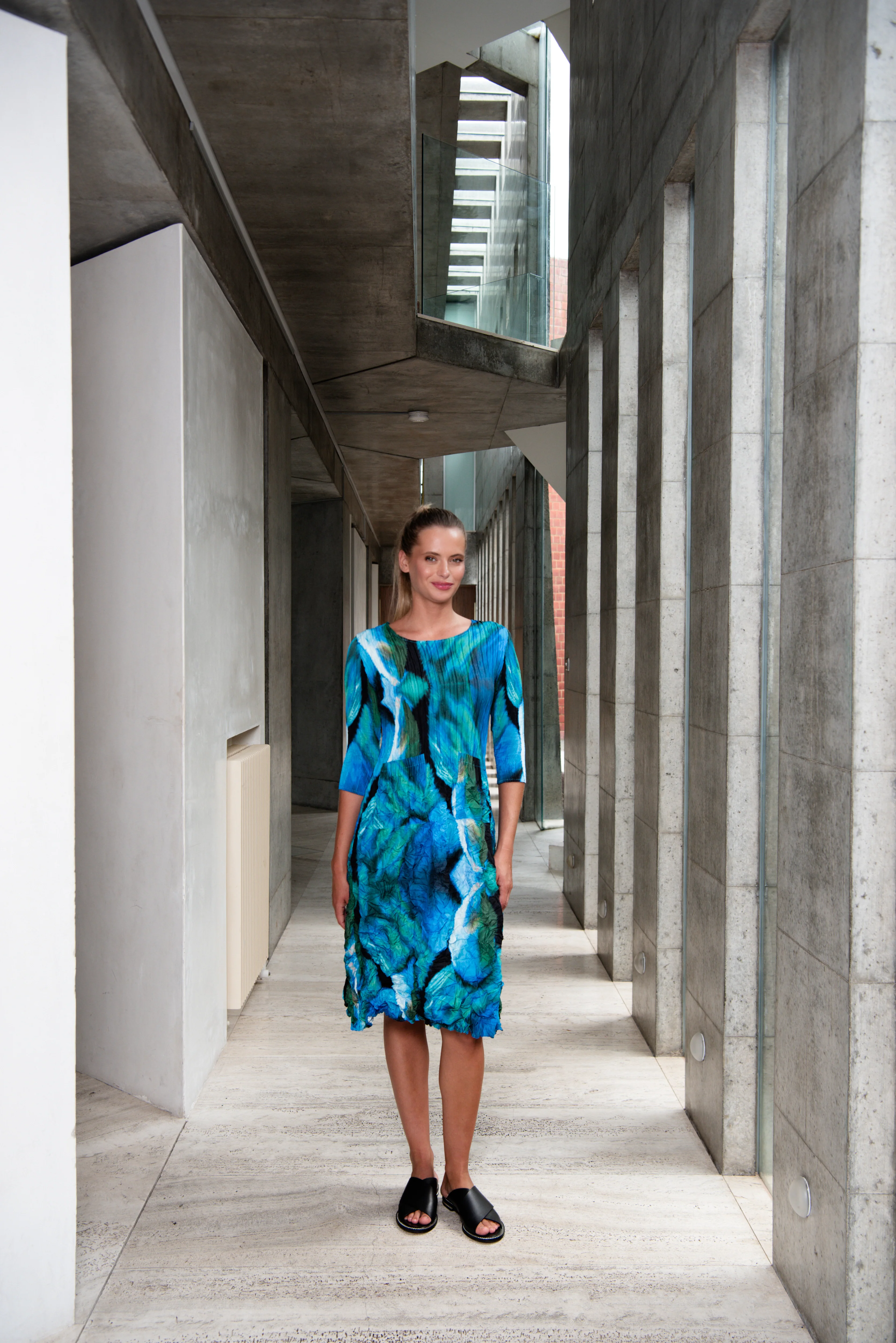 3/4 Sleeve Smash Pocket Dress - Prints - Image 43