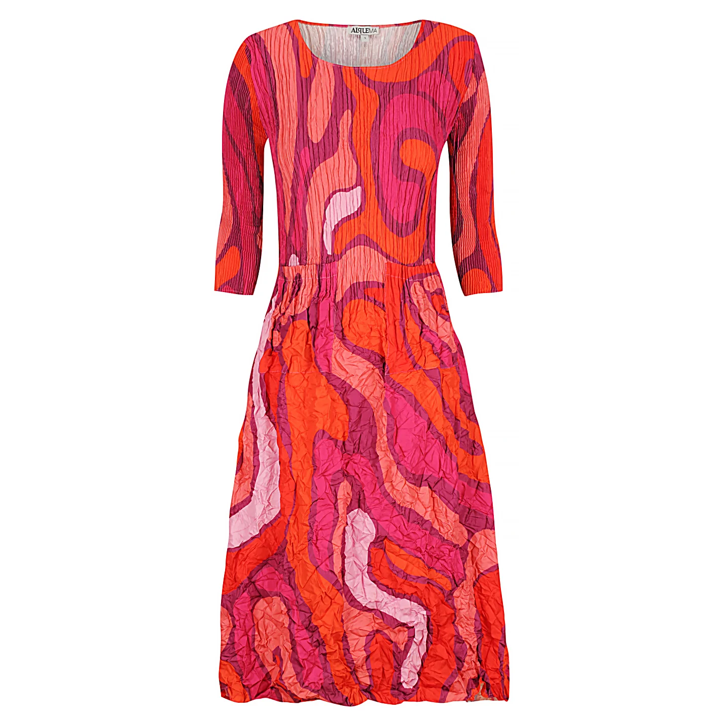 3/4 Sleeve Smash Pocket Dress - Prints - Image 8