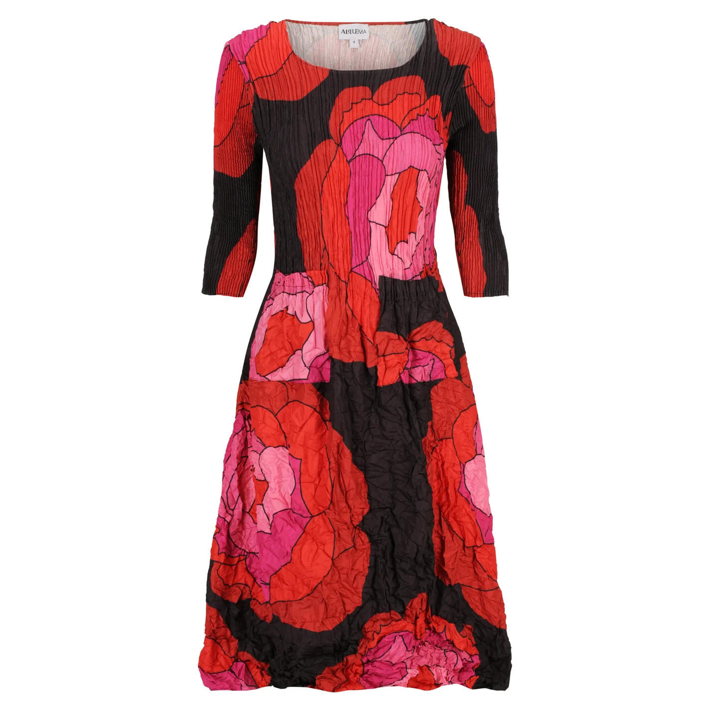 3/4 Sleeve Smash Pocket Dress - Prints - Image 9