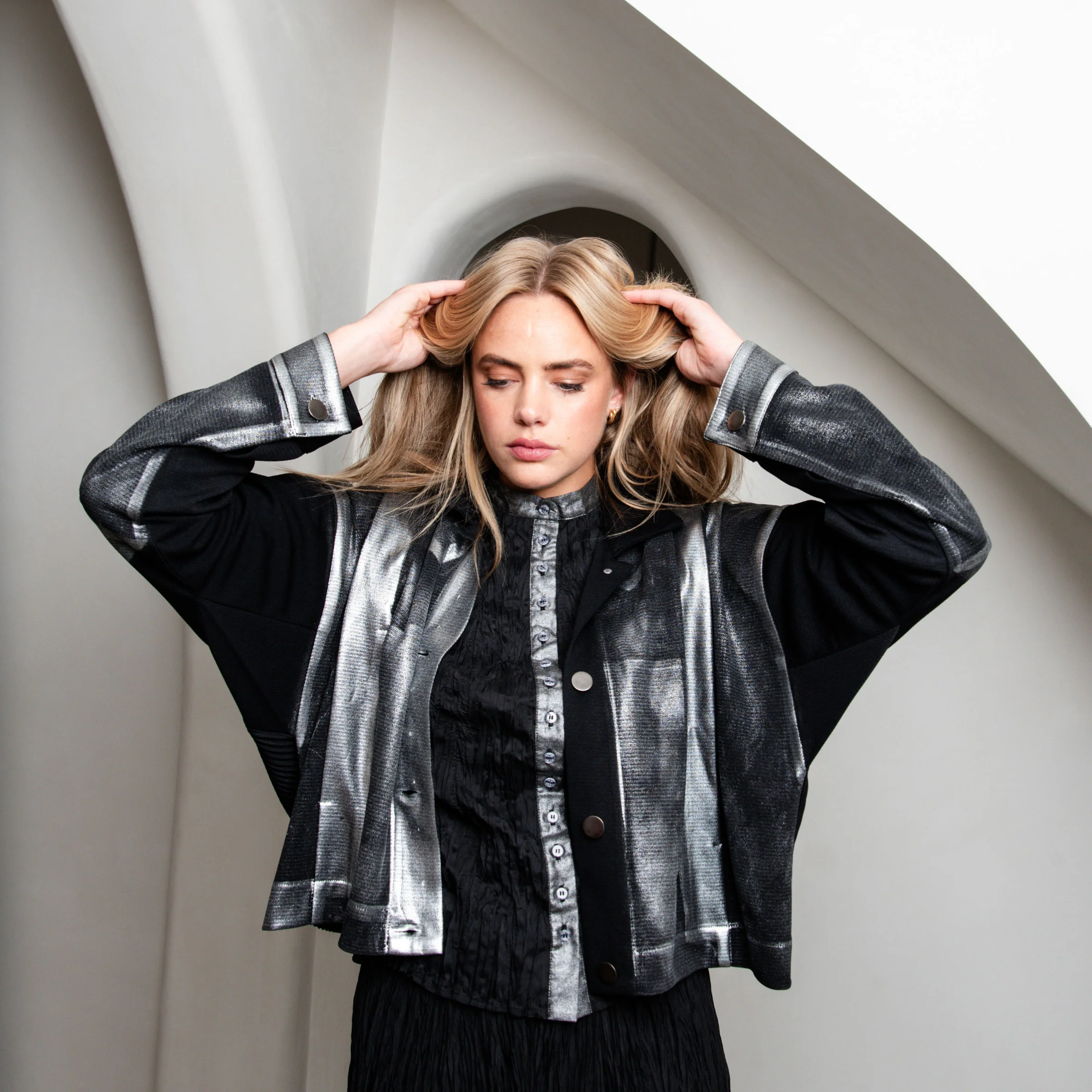 Foil Plisse Jacket - Image 3