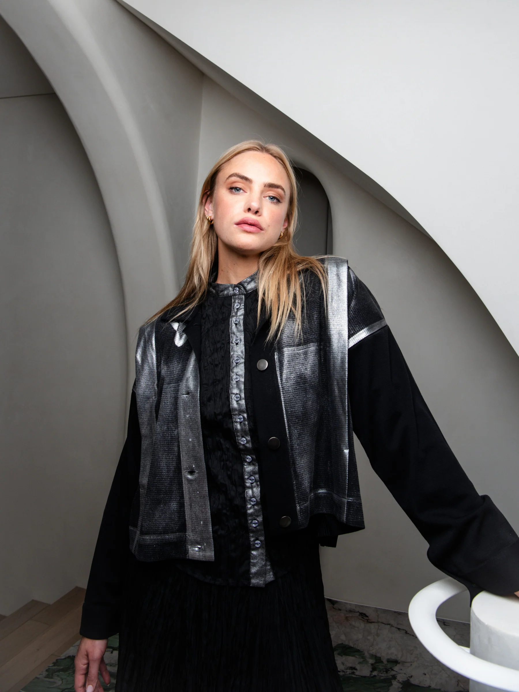 Foil Plisse Jacket - Image 4