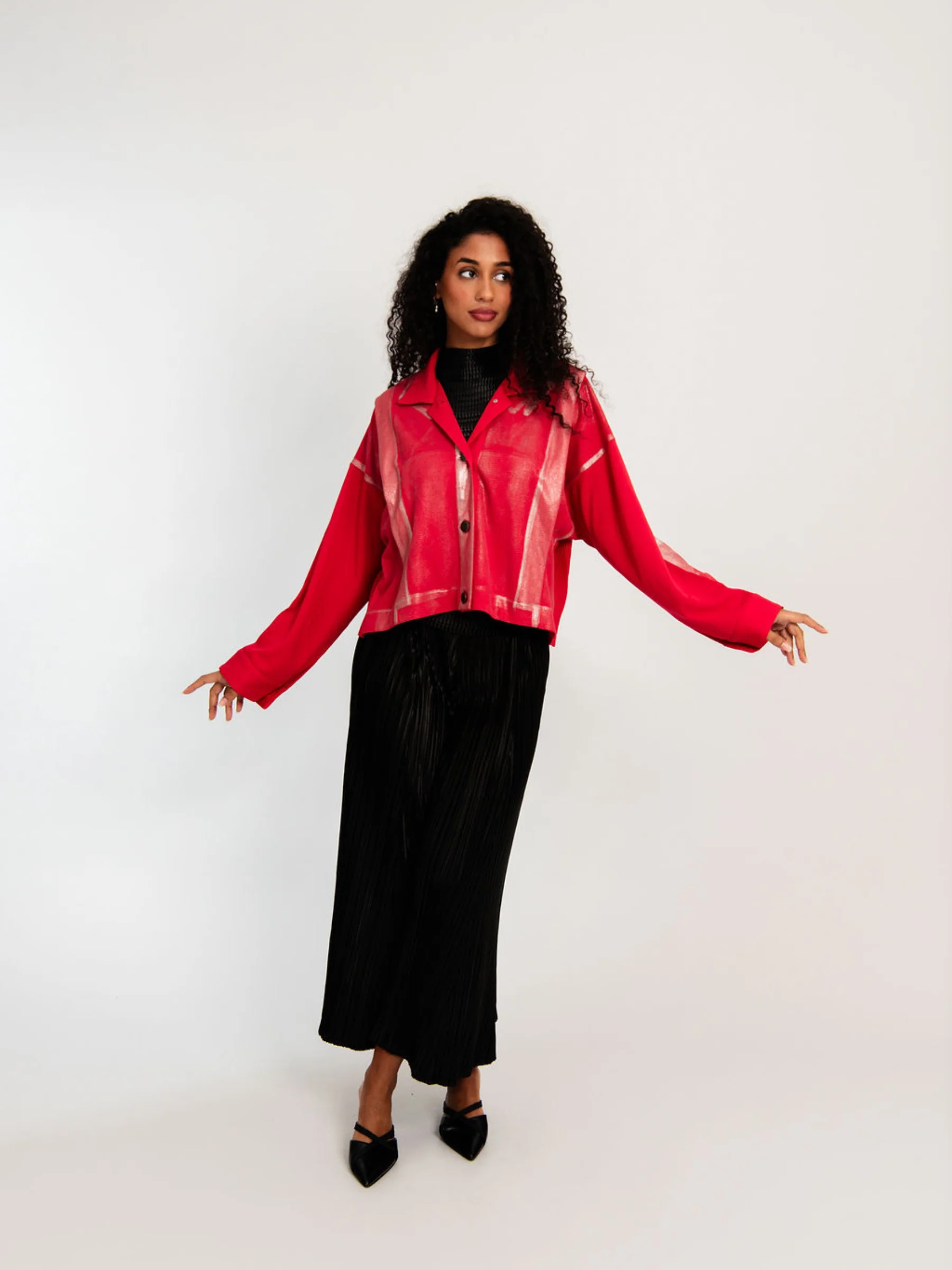 Foil Plisse Jacket - Image 7