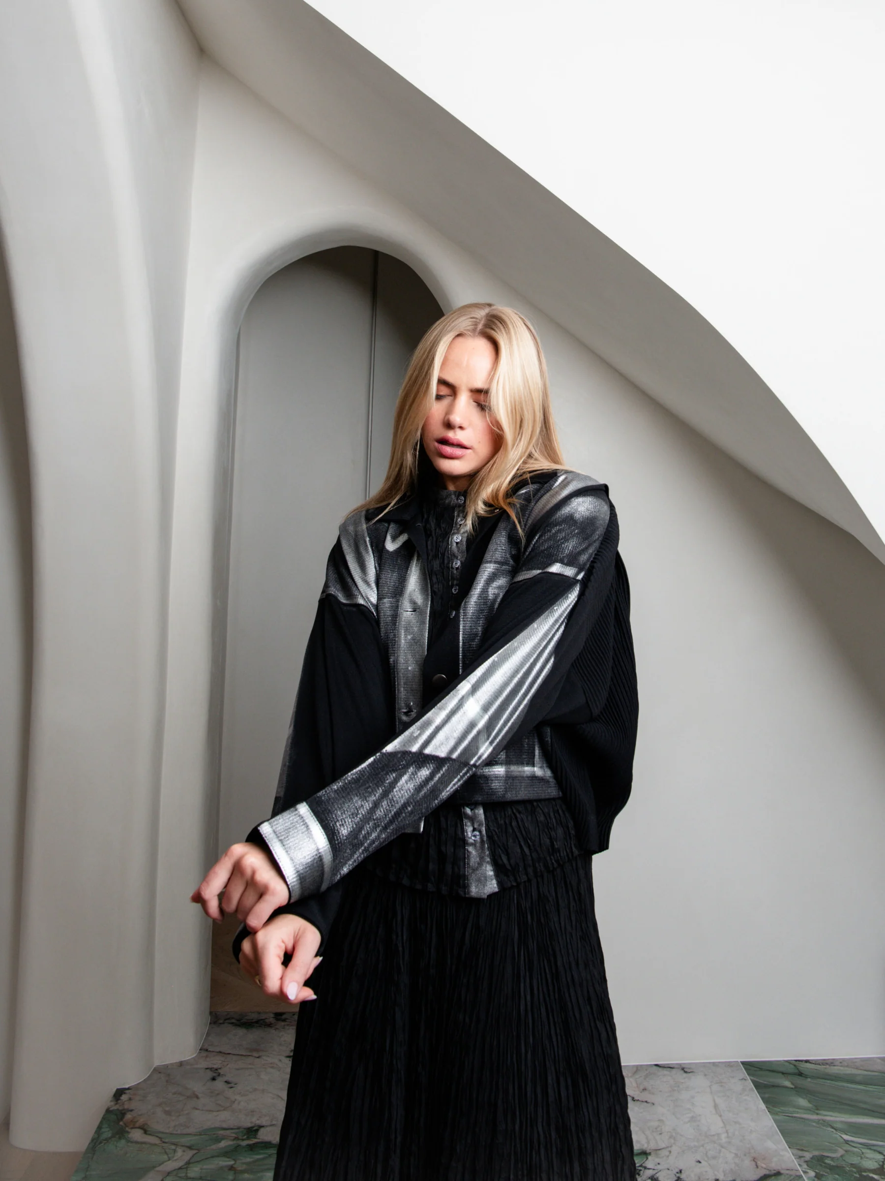 Foil Plisse Jacket - Image 8