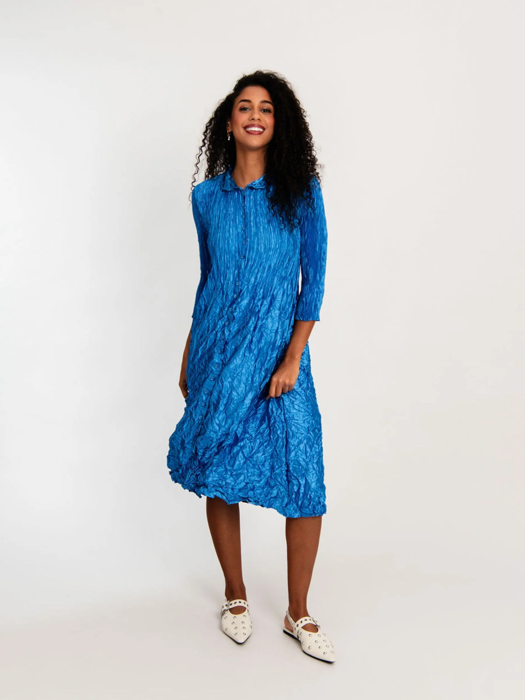 Metallic Nehru Coat Dress - Image 3