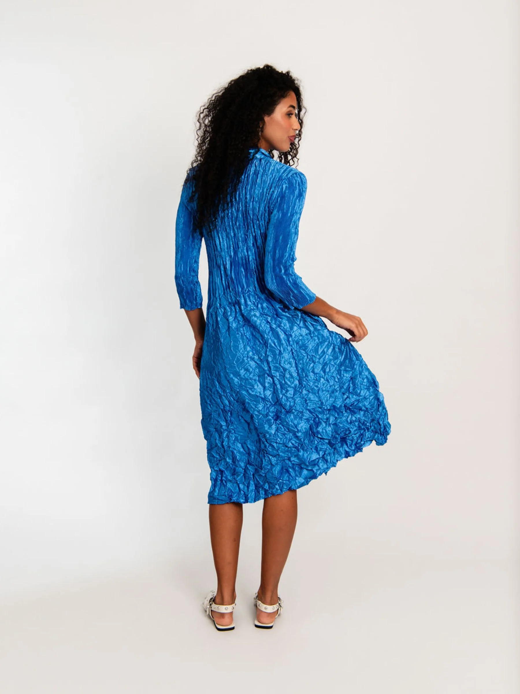 Metallic Nehru Coat Dress - Image 4