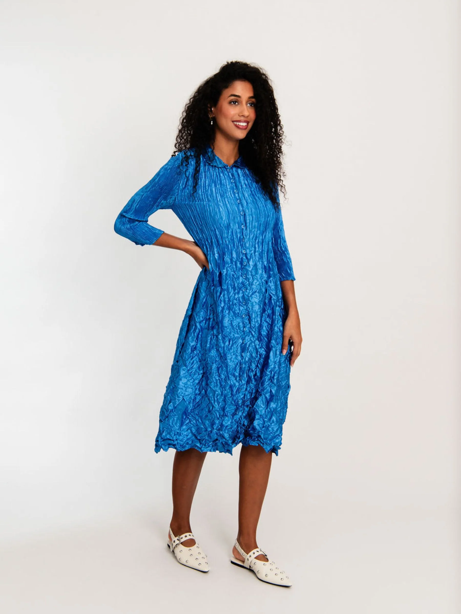 Metallic Nehru Coat Dress - Image 5